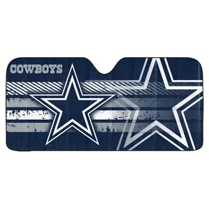 212 MAIN Reflective Film Auto Sun Shade - 59"x27", Cowboys Logo Design, Sports Collectibles Accessory