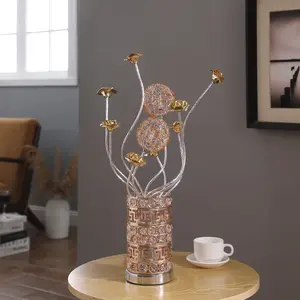 Flower Desk Lamp, Unique Designed Table Lamp for Bedroom & Livingroom Corner, Aluminum made Flower Vase Lamp Home Decor Night Light classroom lights
