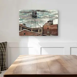 Begin Home Decor C1MP1218AJ0RNT 12 x 18 in. Water Tower In Williamsburg - Metal Print Wall Art for Home Decor