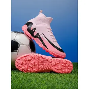 High-Top Youth Adult Unisex Soccer Training Shoes, Durable Breathable Upper, Shock Absorbing Tpu Sole, Anti-Collision Toe Protection(Sheets)