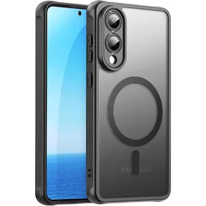 Case for  Galaxy S25 Edge, Support  ,Compatible with MagSafe, Translucent Matte  Shockproof 25Edge S25Edge 5G Phone Cover, Black