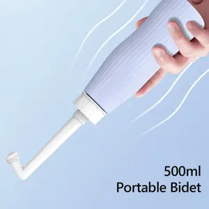 large-capacity 500ml portable bidet, retractable travel bidet with multi-hole nozzles, handheld body wash basin for personal hygiene cleaning, suitable for travel, camping and hiking, etc, Foldable Travel Bidet