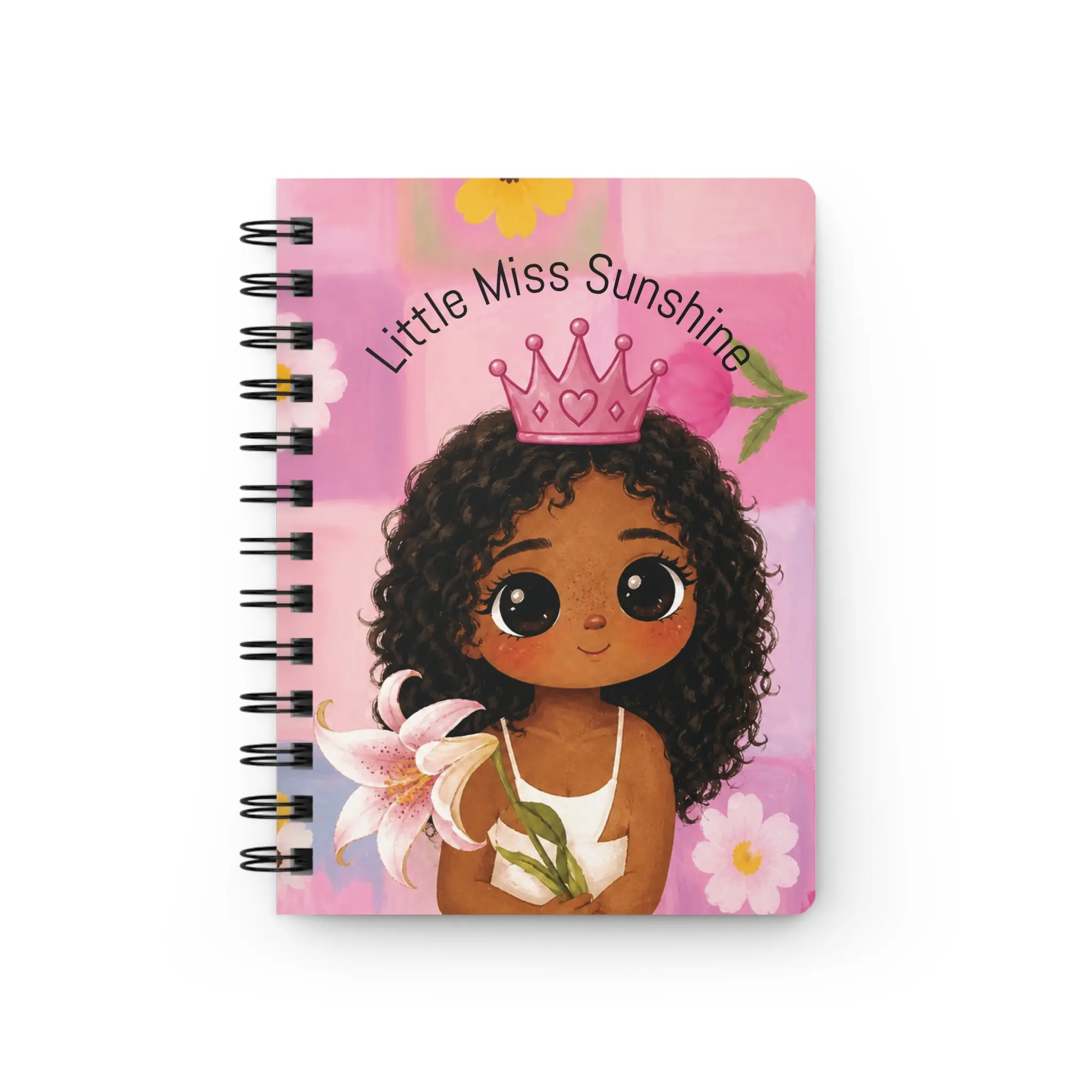 Little Miss Sunshine Spiral Bound Journal | Pink Floral Kids Notebook