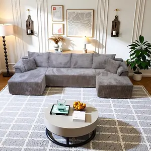 Modular Boneless Cloud Sofa with 2 Chaise Lounges, 133'' U Shaped Sectional Couches for Living Room,3-in-1 Flexible Combination Layered Foam Cushion Deep Seat Corner Couch, No Assembly,convertible sleeper sofa bed