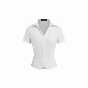Cider Stretch Cotton-blend Lace Trim Blouse