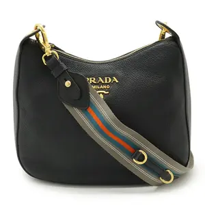 Pre-owned PRADA Calfskin Shoulder Bags Vitello Phoenix Leather Shoulder Bag