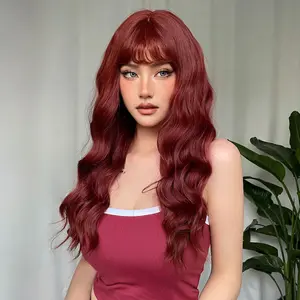 [LIMITED CLEARANCE]  DWY Machine Made Water Wave Synthetic  Wig Realistic Cute Hair Glueless Synthetic Wig for Women 24 Inches