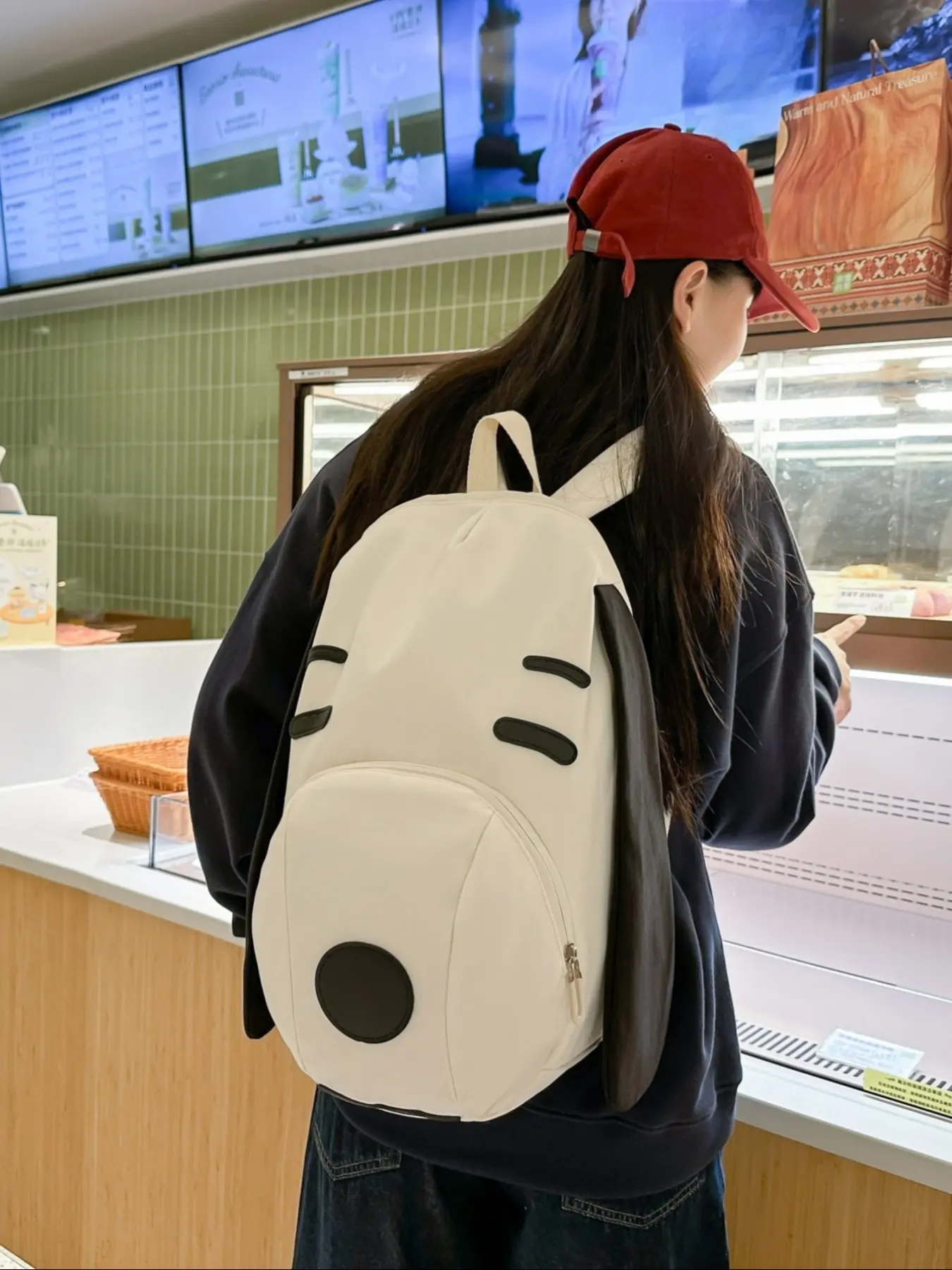 Women's Cute Dog Design Backpack, Casual Waterproof Nylon Backpack for Daily Used, Casual Trendy Versatile High-quality Daily Commuting Bag, Casual Lightweight Backpack