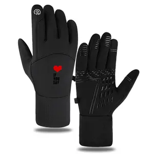 Heart Print Warm Touchscreen Gloves for Outdoor Activities Autumn and Winter Use Suitable for Couples and Romantic Gift Ideas on Valentines Day Anniversary Christmas and Special Occasions with AntiSlip Palm Design and Cozy Fleece Lining