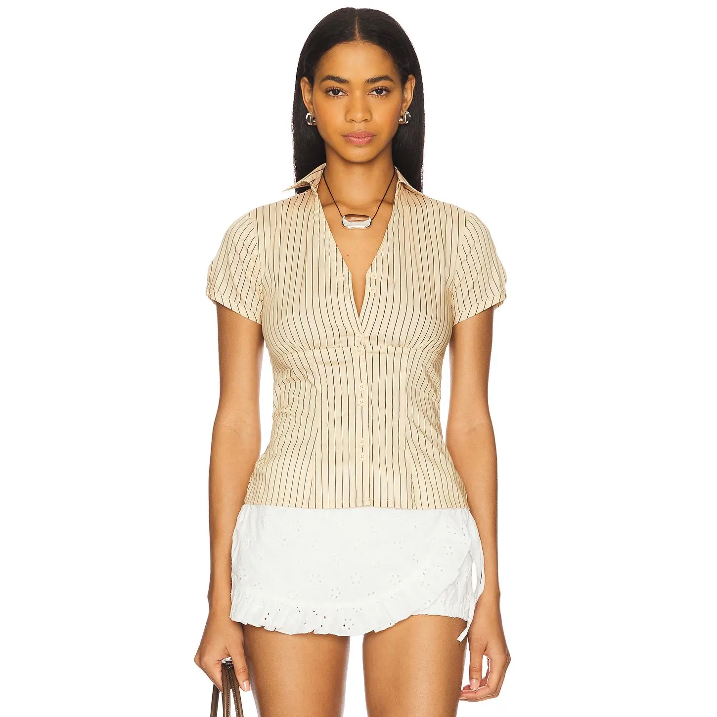With Jean Mikayla Top in Beige