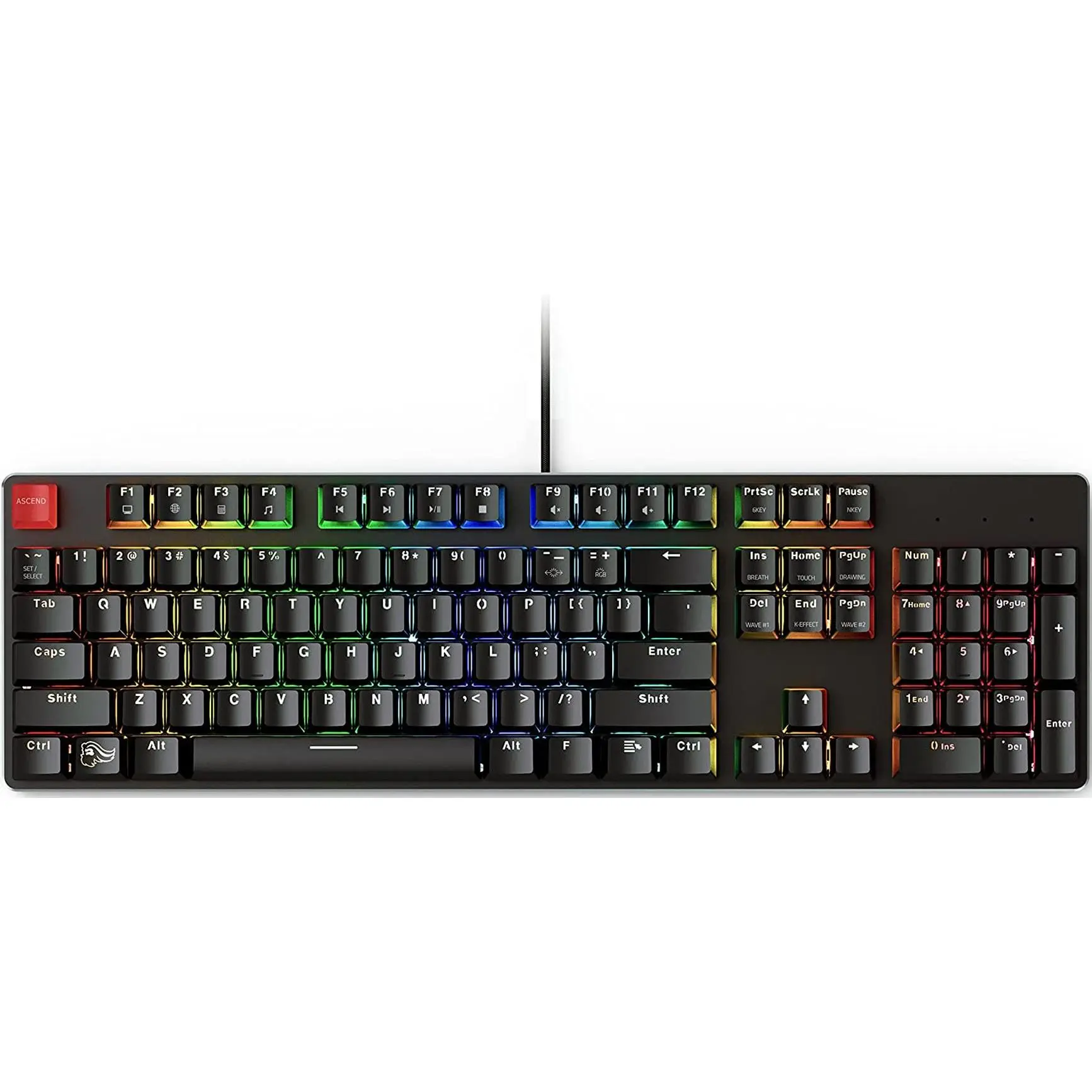 Modular Mechanical Gaming Keyboard - Full Size GMMK (104 Key) - RGB LED Backlit, Brown Switches, Hot Swap Switches (Black)(Gmmk-Brn)