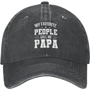 My Favorite People Call Me Papa Hat Funny Grandpa Fathers Day Hat Adjustable Baseball Cap Gifts Trucker Hat for Women Men Black
