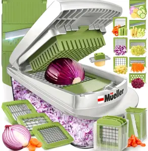 Mueller Pro Series 16-in-1 Vegetable Chopper with 6 Blades for Efficient Chopping 16-in-1 Functionality Durable Design Reusable