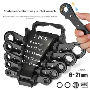Rapid Ratchet Wrench Open Double Head Two-way Ratchet Wrench Dual-Purpose Automatic Plum Blossom Labor-Saving Auto Repair Tool