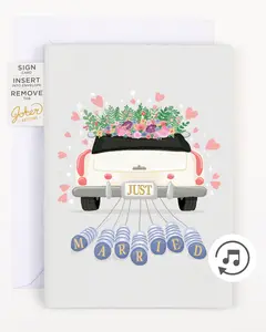 Endless Just Married Card With Glitter