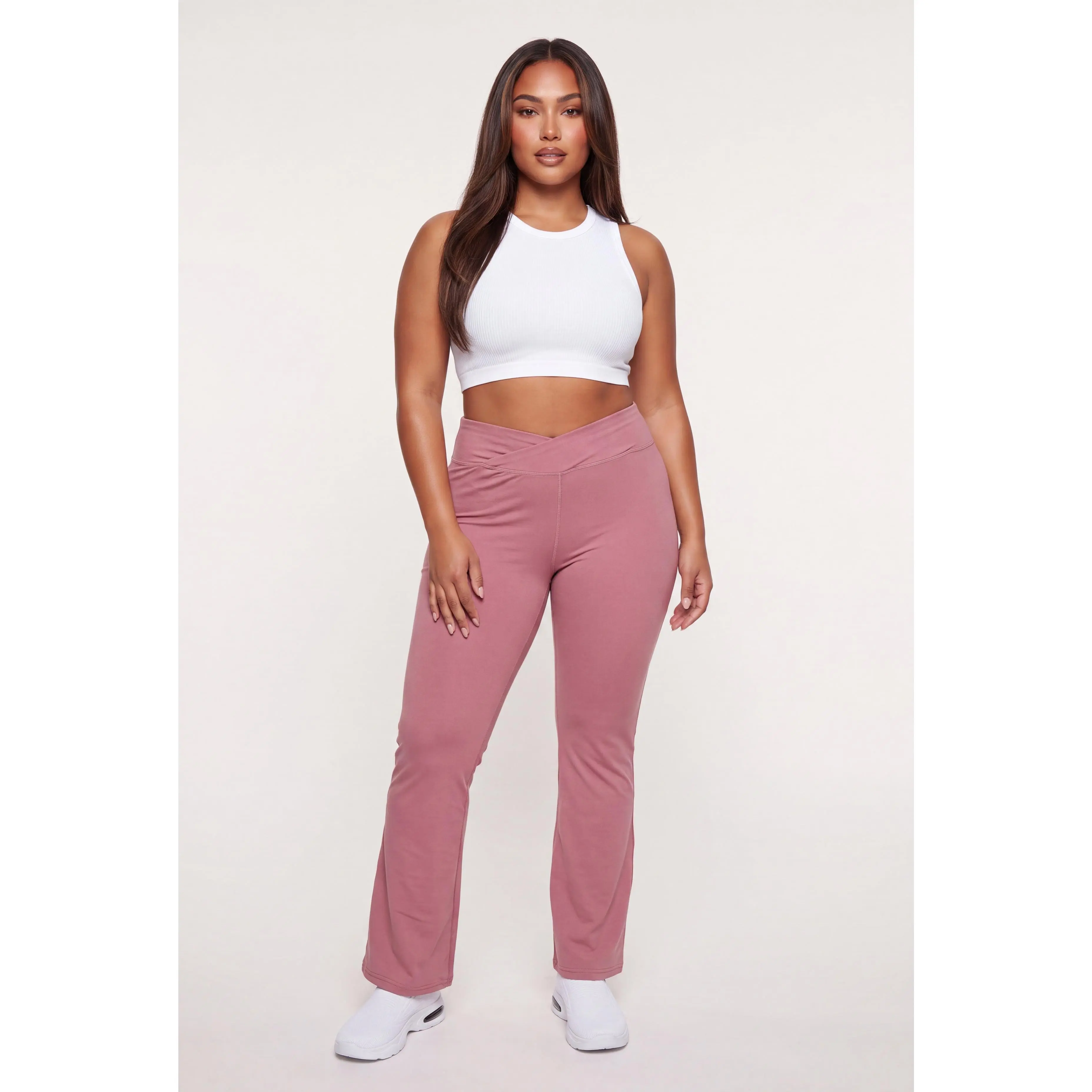 Plus Size Faux Wrap Waist Leggings