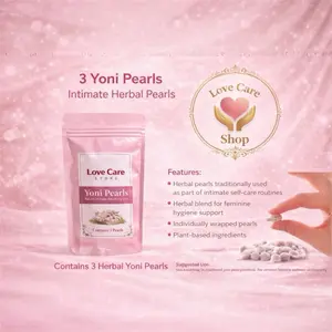 Love CareYoni Pearls Organic Natural Base 7 Pearls Bags for Intimate Detoxification 14 Ingredients Herbal Blend for Feminine Hygiene Support