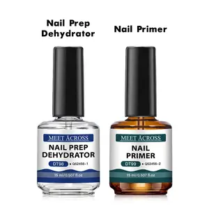 Meet Across 2pcs 15ML Gel Nail Polish, Nail Dehydrator & Primer, Acid-Free Gentle Natural Nail Prep, Air-Dry Superior Bonding Primer