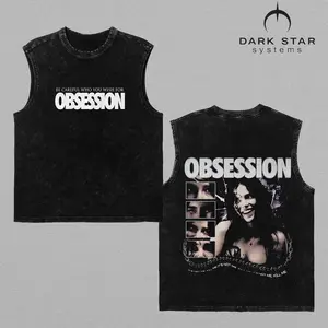 Obsession Movie TV Series 2026 T-Shirt, Premium Heavyweight Cotton Faded Shirt, Double Printed Graphic Tee Dark Horror Streetwear Fashion Top, Be Careful Who You Wish For Vintage Acid Wash Oversized Thriller Unisex Apparel, Gifts For Him Her