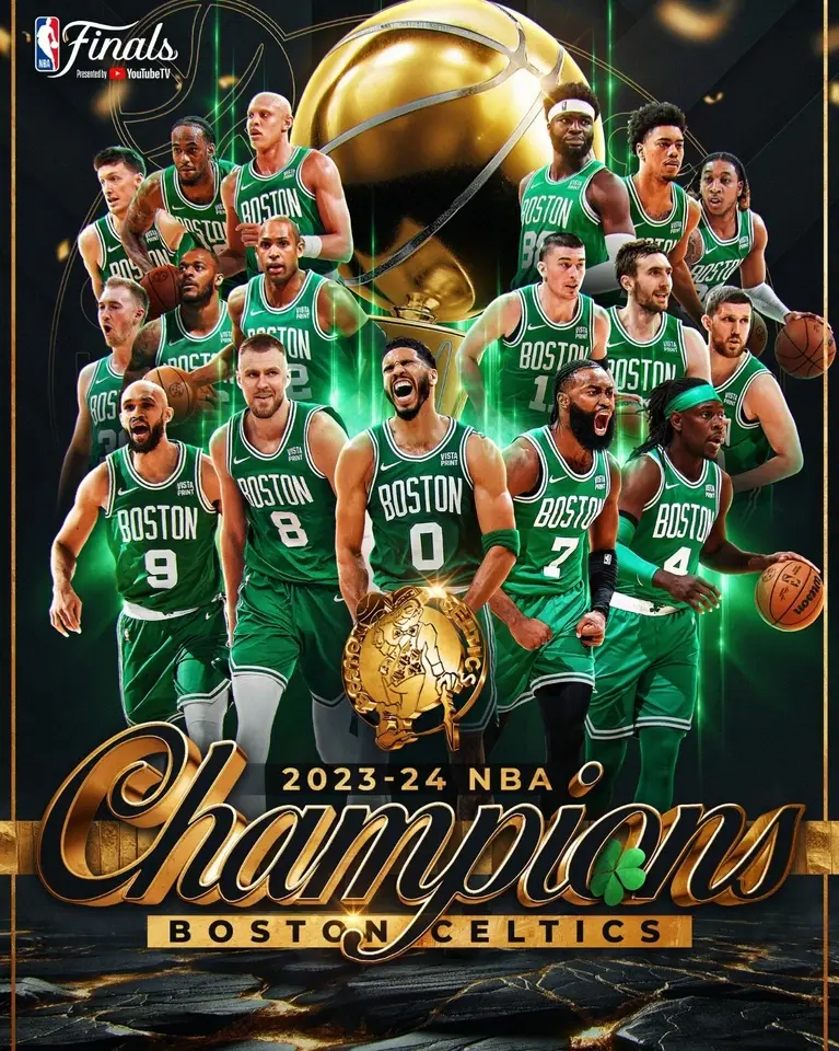 Boston Celtics 2024 NBA Finals ChampionNBA Basketball Photo - Poster Print Unframed