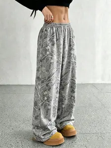 Women's Camouflage Printed Loose Wide Leg Long Pants with Pockets, Casual Drawstring Waist, Perfect for Spring Summer Fall, All Seasons Wear