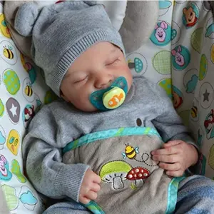 17-Inch Realistic Loulou Bebe Reborn Doll, Hand-Painted 3D Hair, Soft Touch Newborn Design, Includes Bottle, Nipple, Birth Certificate, Ideal Gift