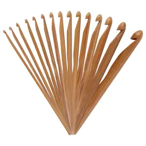 15pc Bamboo Crochet Hooks Set