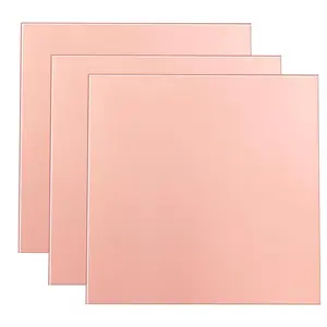 3 Pack 99.9% Pure Copper Sheet, 4"x4" 24Gauge(0.5mm) Thickness, Film Attached Copper Plate Perfect for Jewelry Crafts Modelers Electronic Components Architectural Decoration