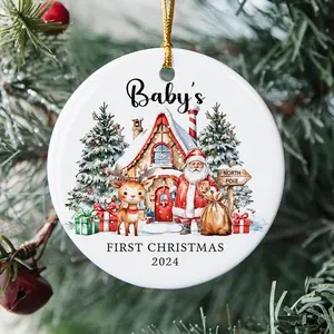 Christmas Baby Ornament, Baby's First Christmas Ornament 2024, Newborn Ornament, Babies Ornaments, Baby 1st Christmas Ornaments, First Xmas Reindeer Ornaments, New Baby Gift, Newborn gift
