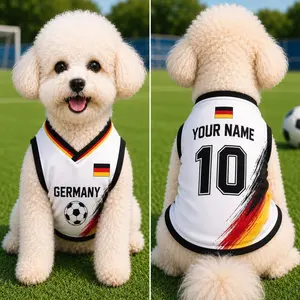 Personalized Germany Pet Soccer Jersey, Soccer Outfit for Dogs Cats, Germany Football Shirt