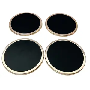 YouShop Silver Rim Black Coasters