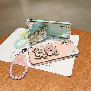 Fashion Strap Lanyard MotoE20 Shockproof PC Phone Holder Case Compatible With for Motorola Moto E20 Floral and Butterfly Accents Case Cover for Lady