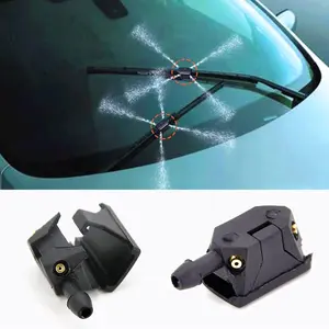 2PCS Universal Car Windshield Washer Nozzles - 4-Hole Left & Right Wiper Sprayers, Easy Replacement for Auto