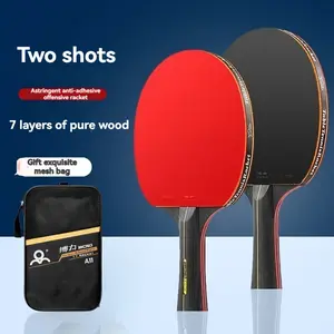 BOLI Professional Table Tennis Racket Set, Two Star Ping Pong Paddles, Double-Sided Rubber, High Quality, Ideal for Training & Competition