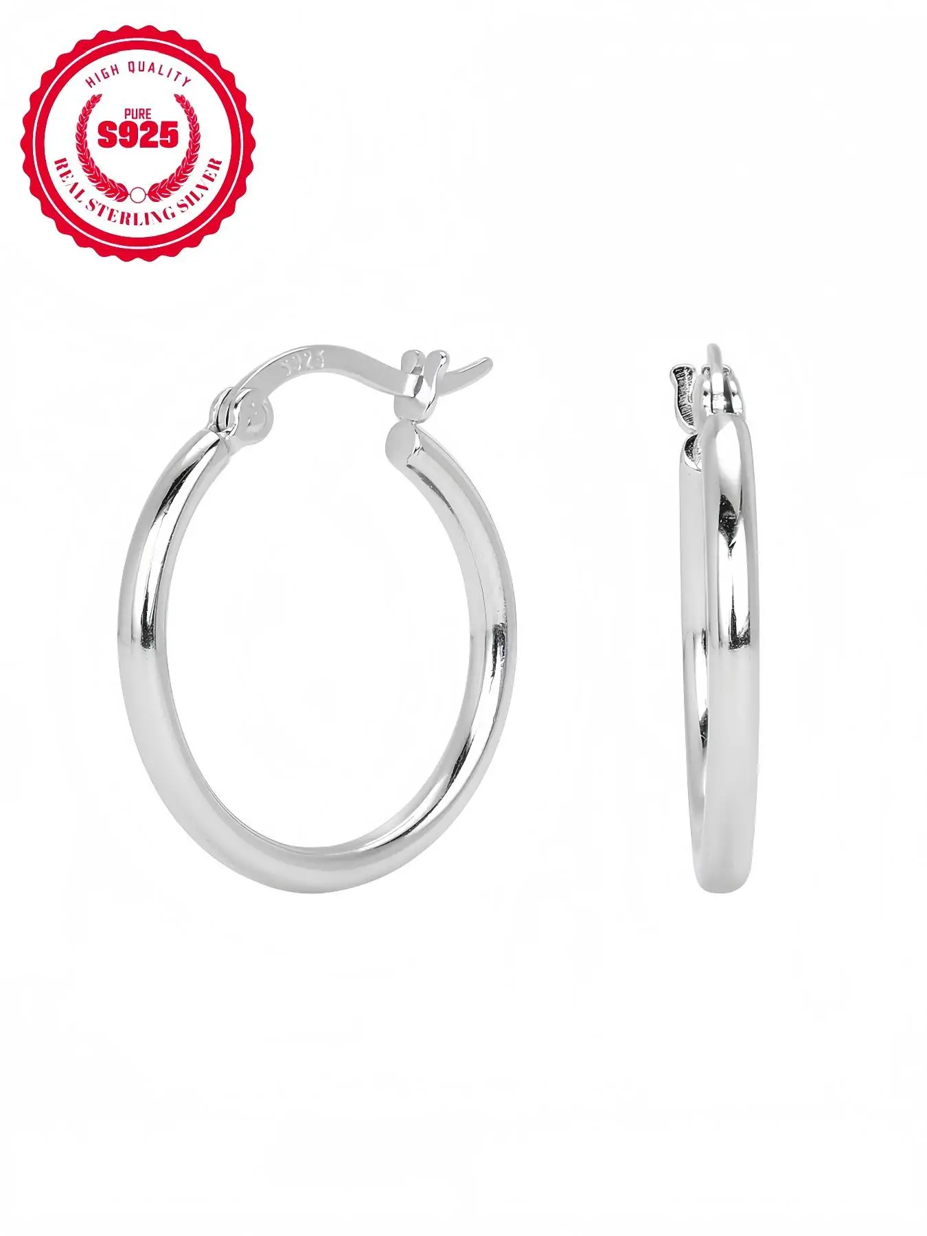 925 Sterling Silver Simple Hoop Earrings, Fashionable Earrings for Women & Girls, Trendy All-match & Exquisite Jewelry for Birthday Gift