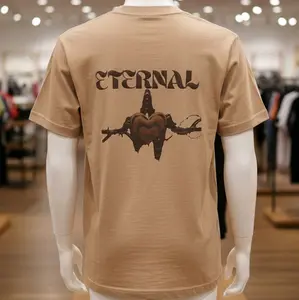 L. Roshay Wear Eternal Graphic T-Shirt - Brown Short Sleeve Tee for Men