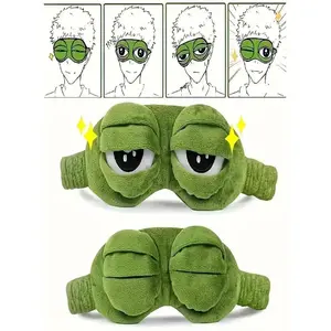 &3D Sad Frog Sleep Eye Mask, Soft Comfortable Travel Eyemask, Unisex Adult Portable Design, Cute Style, All Seasons, Sleeping Eye Mask