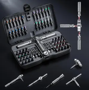 66-in-1 Advanced Magnetic Ratchet Screwdriver Set: Detachable T-Type Ratchet Handle Household Repair Tool Set Suitable for Furniture/Bicycle/Computer/Electronic Device Repair