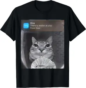 100% Cotton Ring Cat with Motion Meme T-Shirt