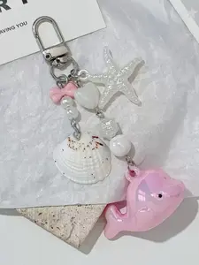 Ocean Whale Keychain Pendant, Starfish Phone Chain, Shell Bag Charm, Cute Animal Design, Unique Accessory for Keys, Phones, Bags, Perfect Gift