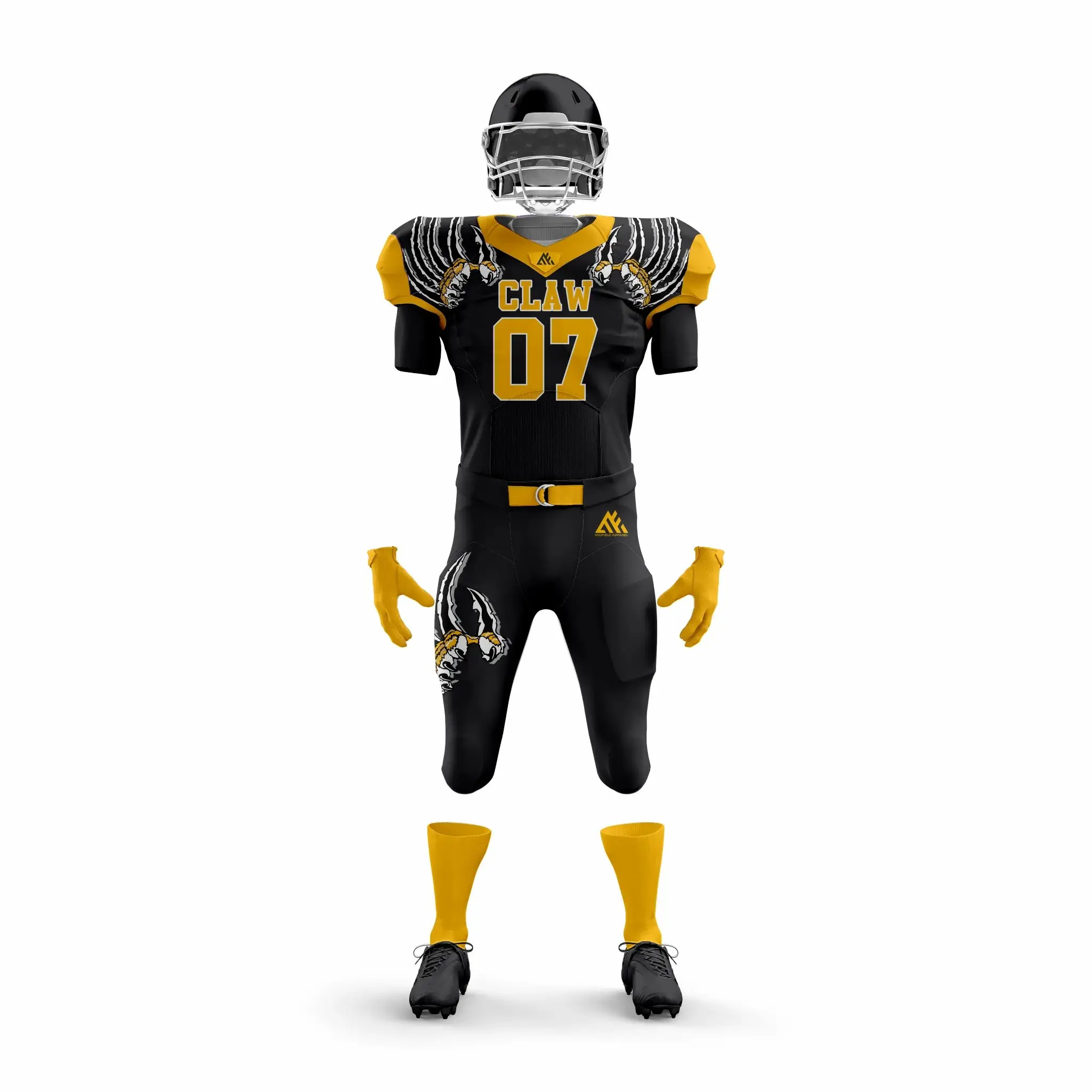 Claw Black American Football Uniform