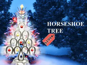 Christmas Tree with Horseshoe Design - Festive Decor