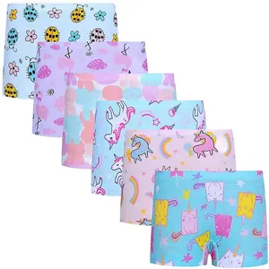 Girls Hipster Cotton Underwear Boyshort Panties 6 Pack