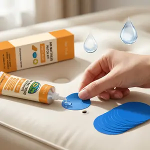 Jue Fish Inflatable Mattress Repair Kit, Camping Inflatable Mattress Patch, Strong Adhesive, Quick Fix, Waterproof, Easy Operation, Complete Set