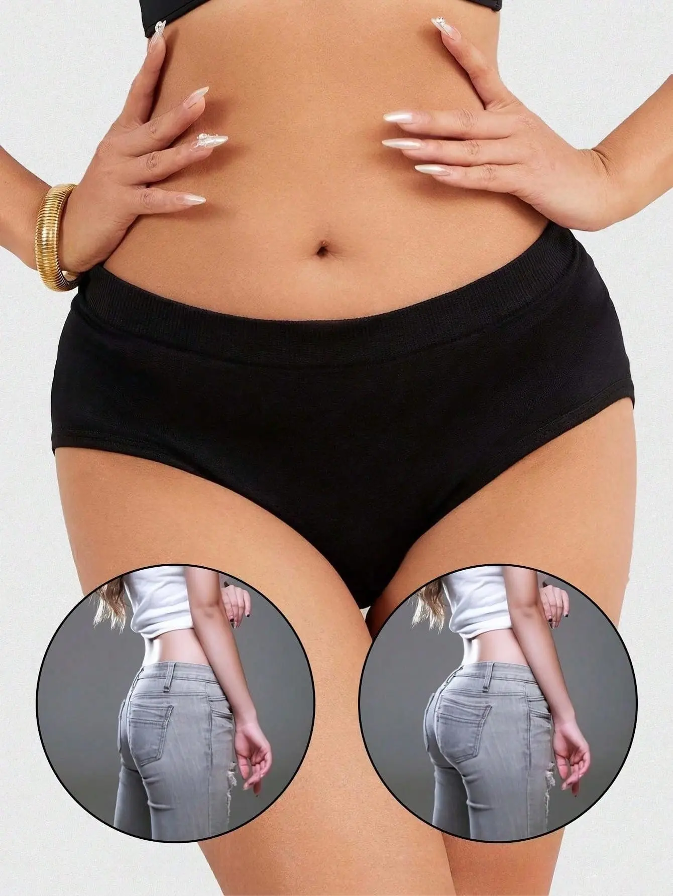 High Waist Seamless Shaping Panty for Women Tummy Control Butt Lifting Brief with Removable Hip Pads Body Shaper