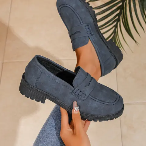 Women's Fashion Loafers, Thick Sole Design, Comfortable Casual Commuter Shoes, All-Day Supportive Arch Design, Casual Wear Shoe, Slip On Loafer