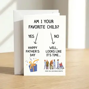 Funny Father Day Card ,  Mother's Day Card - Am I Your Favorite Child, Nursing Home Humor, Sibling Rivalry Card for Mom, Handmade Greeting Cards Greeting Card
