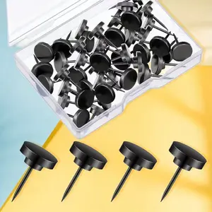 30 Pieces Black Metal Push Pins Thumb Tacks for Picture Photo Hanging Wall Pins Board Posters Bulletin Maps Office Home Decorative Secure Hold tiktokshopspringglowup