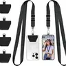 Lamicall Tear-resist Nylon Waterproof Wireless Phone Lanyard Accessories (2-Pack, Black) - Adjustable Length Neck Strap for Phone Cases, Lanyard for Keys, Car Keys, ID, Flash Drive, Charging Port Access - Universal for iPhone, Samsung, Most Smartphones