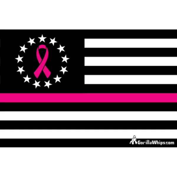 Thin Pink Line, Pink Cancer Awareness Flag 12" x 18" Grommet Flag